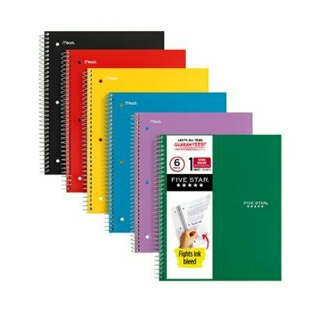 MEAD PRODUCTS NOTEBOOK, 5STAR, 6PK, WR, AST 38042